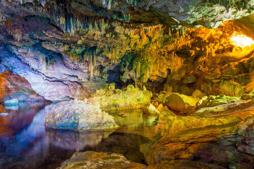 Scenic view of Grotte di Nettuno or Neptunes Cave in Alghero.