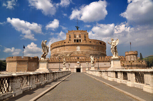 The attractive Castel Santangelo in Vatican City, Rome.