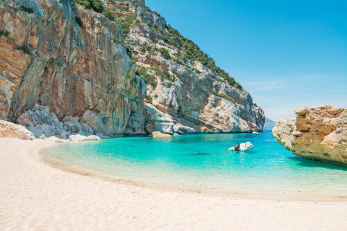 A quiet, relaxing beach in Sardinia.