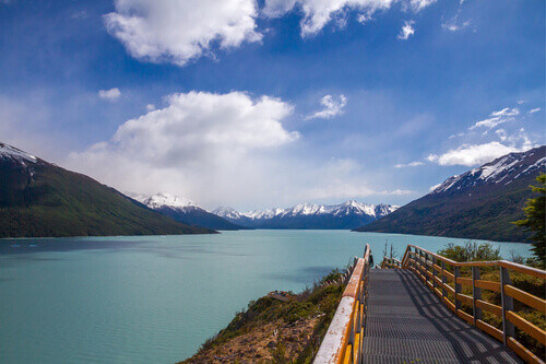 An amazing landscape view of Lago Argentino in Patagonia, El Calafate, Argentina.