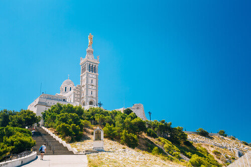 The Catholic Basilica of Our Lady of the Guard or Notre Dame De La Garde.