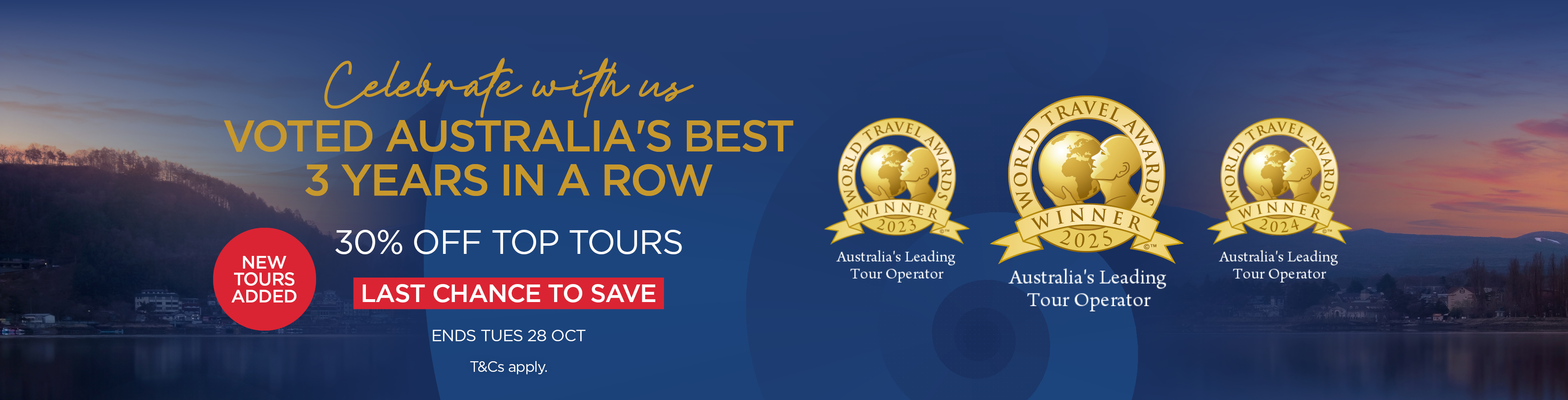 Celebrate Our World Travel Awards Success With 30% Off Selected Tours