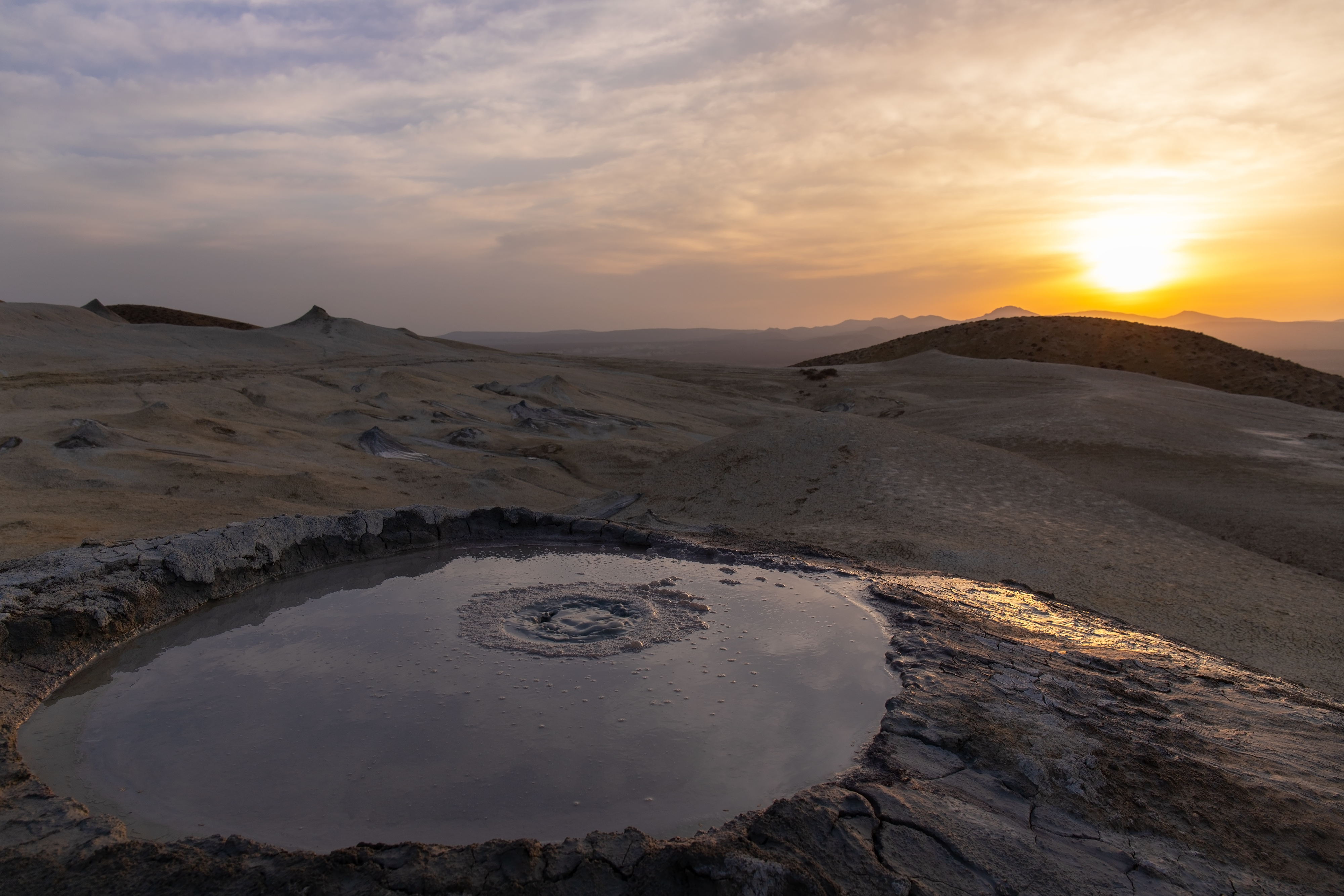 Gobustan National Park, one of the top Azerbaijan historical sites and UNESCO-listed for its ancient rock carvings and mud volcanoes