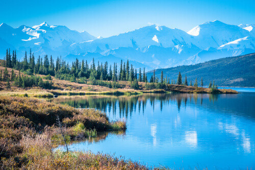 A view of Denali National Park and Wonder Lake.