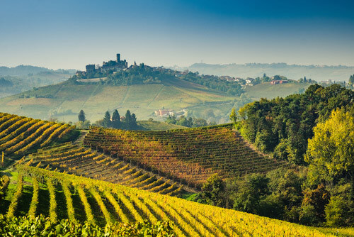 The picturesque Piedmont region in the Italian countryside.