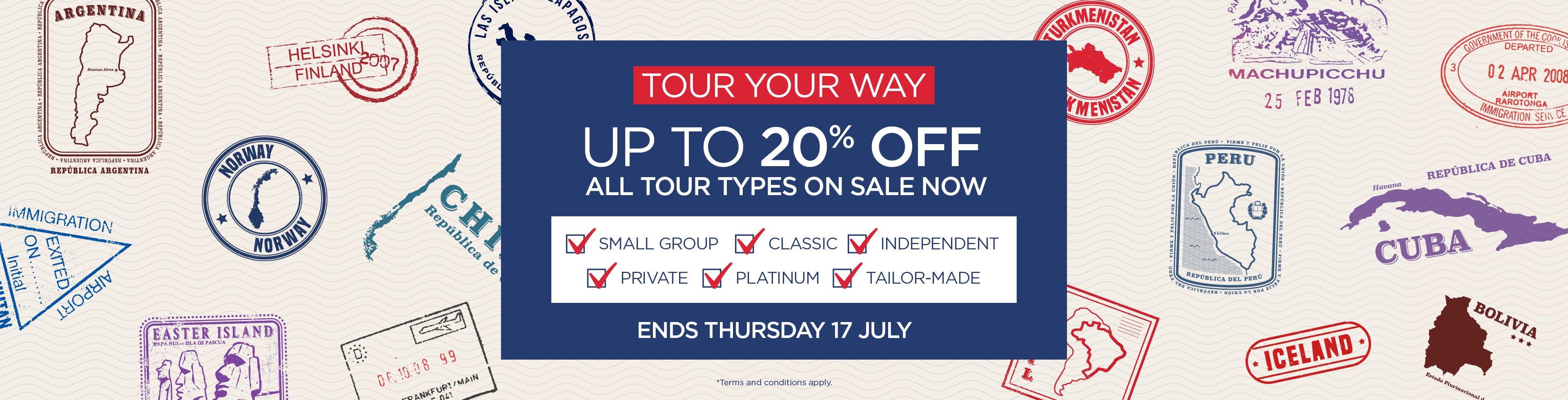 Up To 20% Off All Tour Types