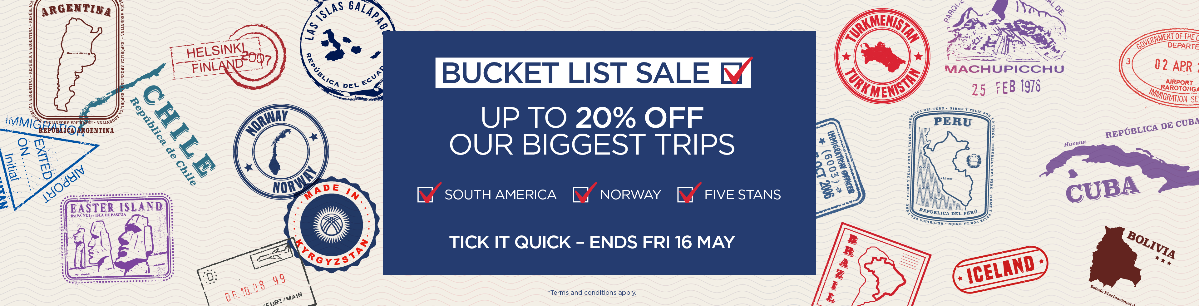 Up to 20% off Bucket List Experiences