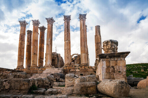The Artemis Temple at the ancient city of Jerash.