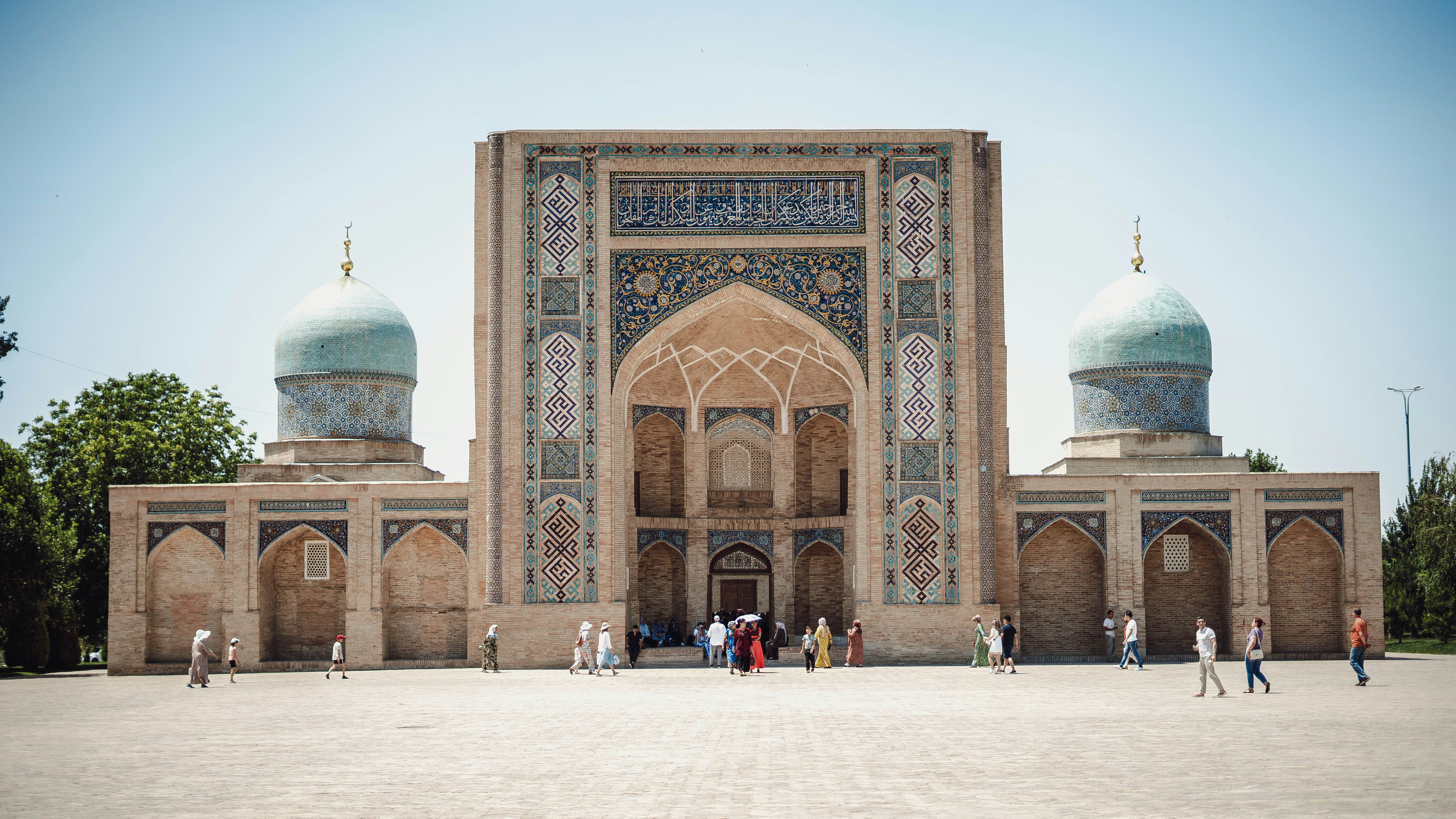 Grand domed building in Tashkent city centre, showcasing Uzbekistan architecture and modern Islamic design