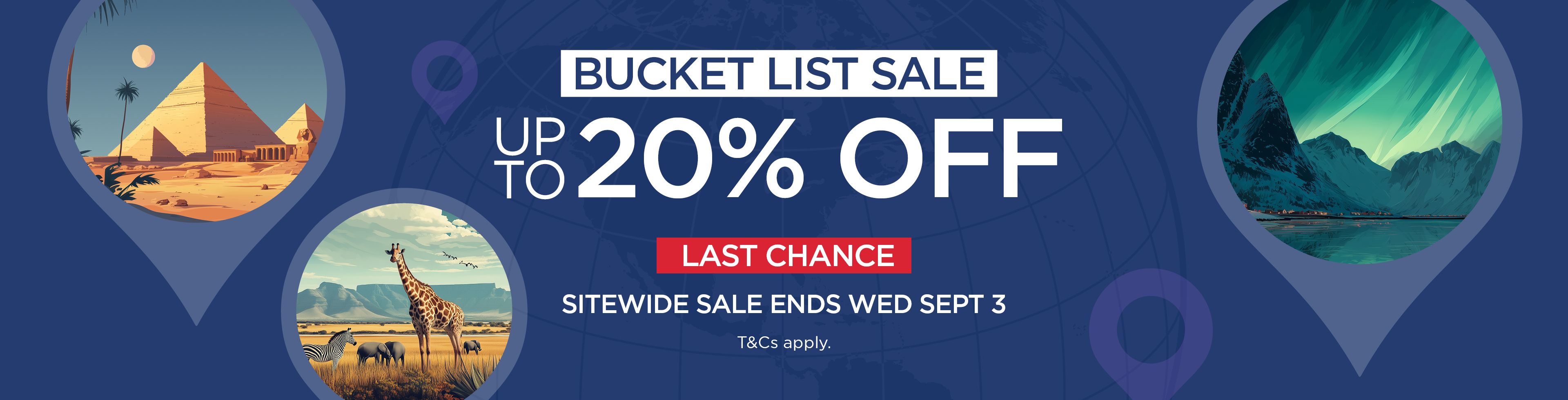 Bucket List tours: up to 20% off