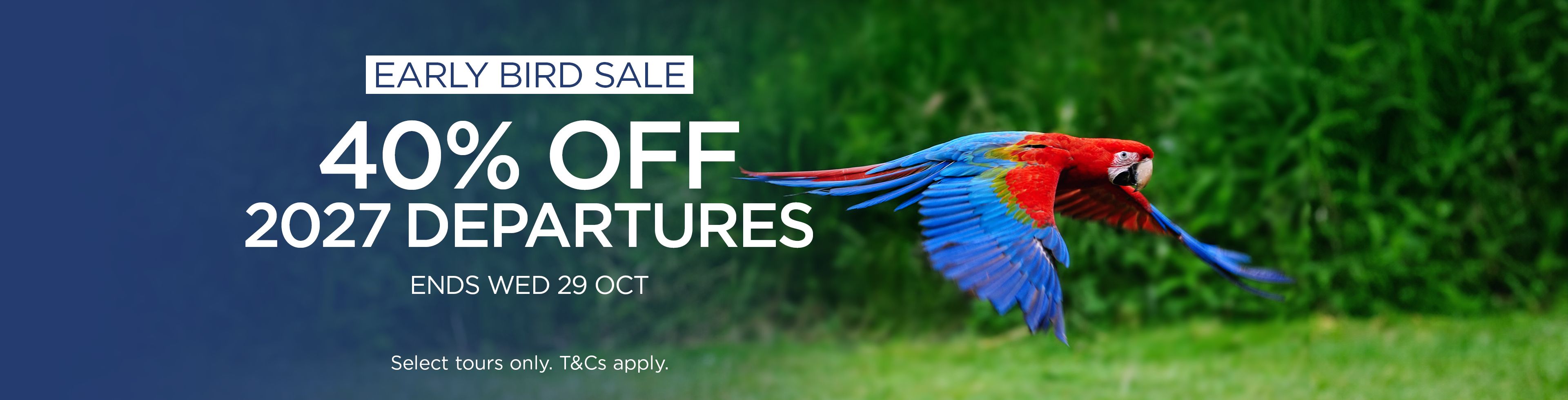 Early Bird Super Saver: 40% Off Select 2027 Tours
