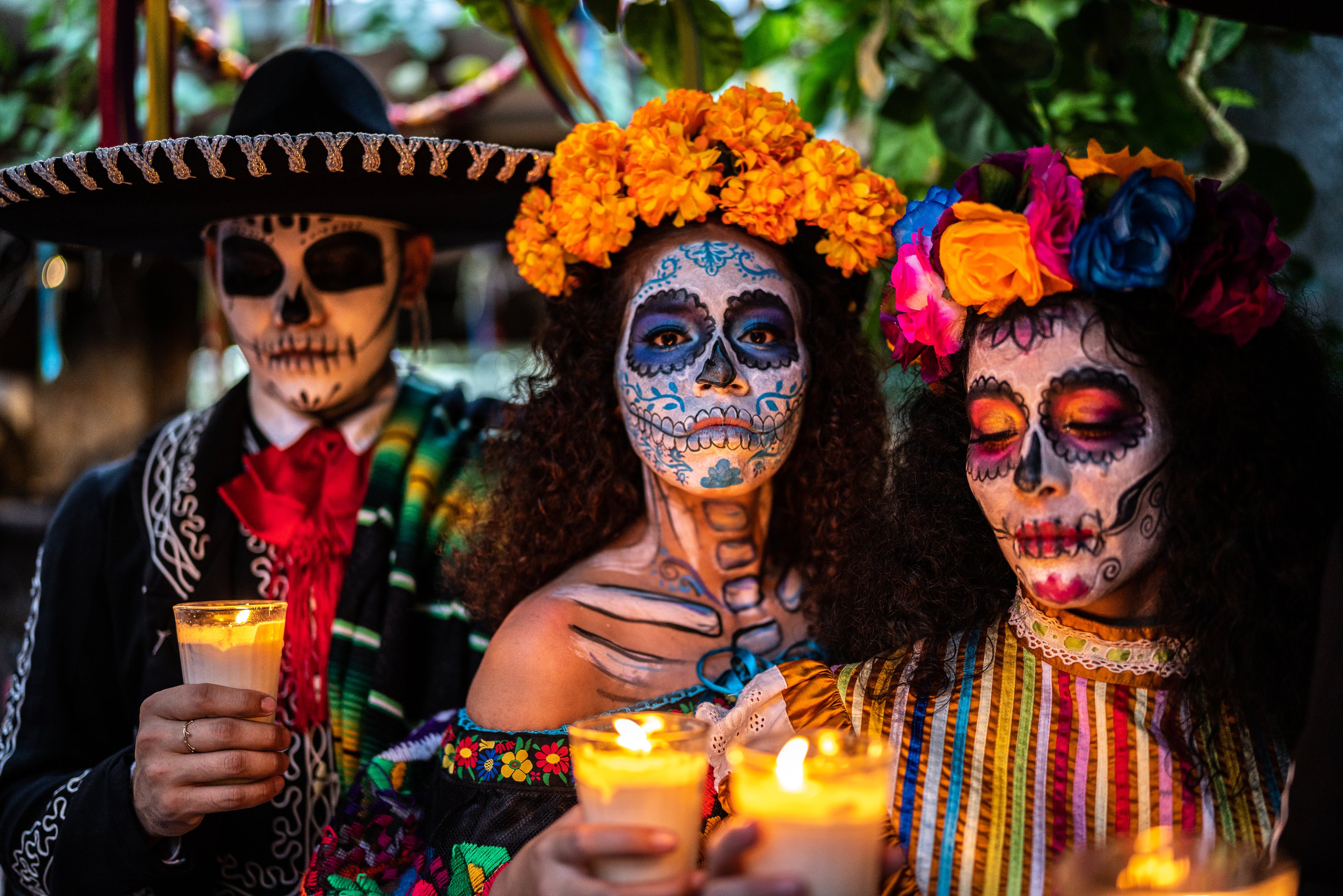 Day of the Dead costumes and makeup