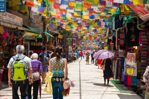 The Thamel District of Kathmandu.