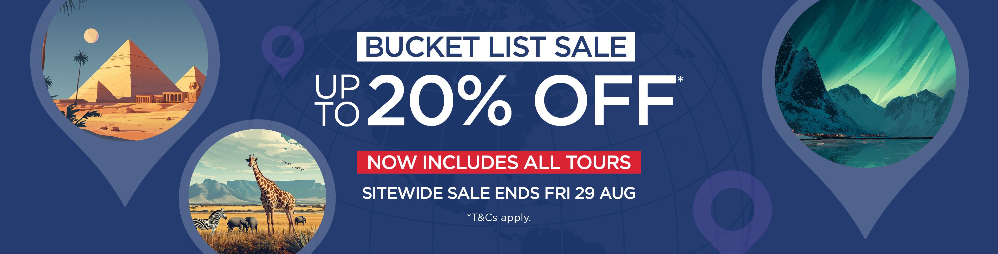 Bucket List tours: up to 20% off