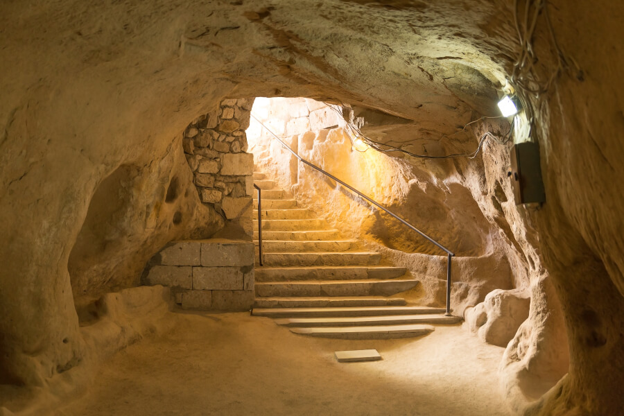 Nevsehir, the entrance to the Kaymakli Underground City.