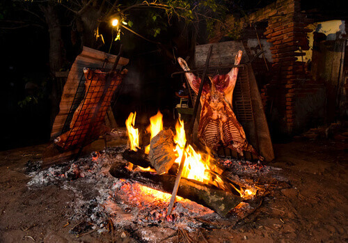 Asado al palo in Argentina