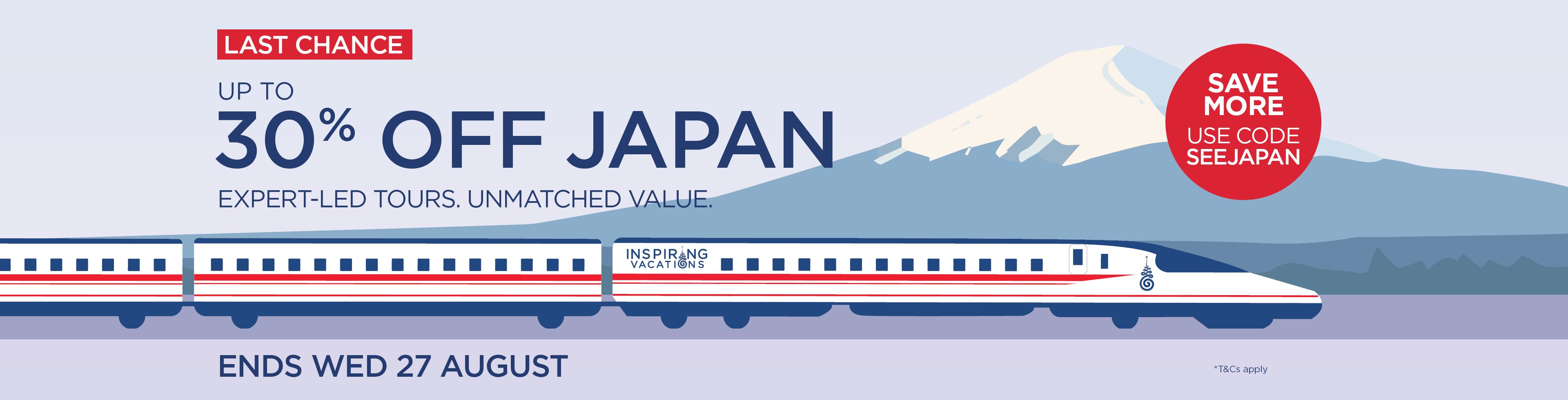 See Japan for up to 30% off
