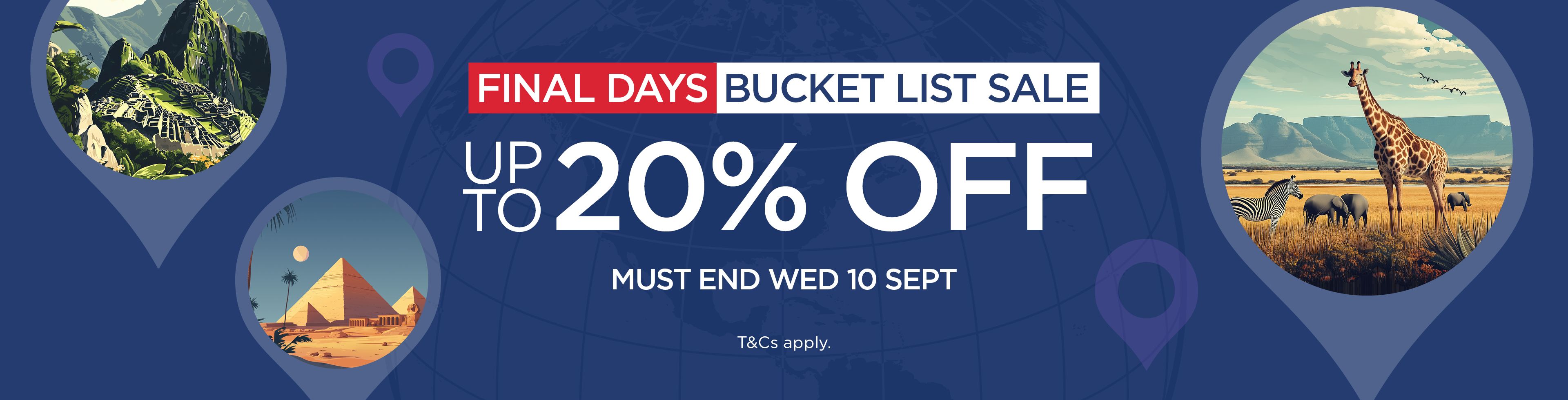 Bucket List tours: up to 20% off