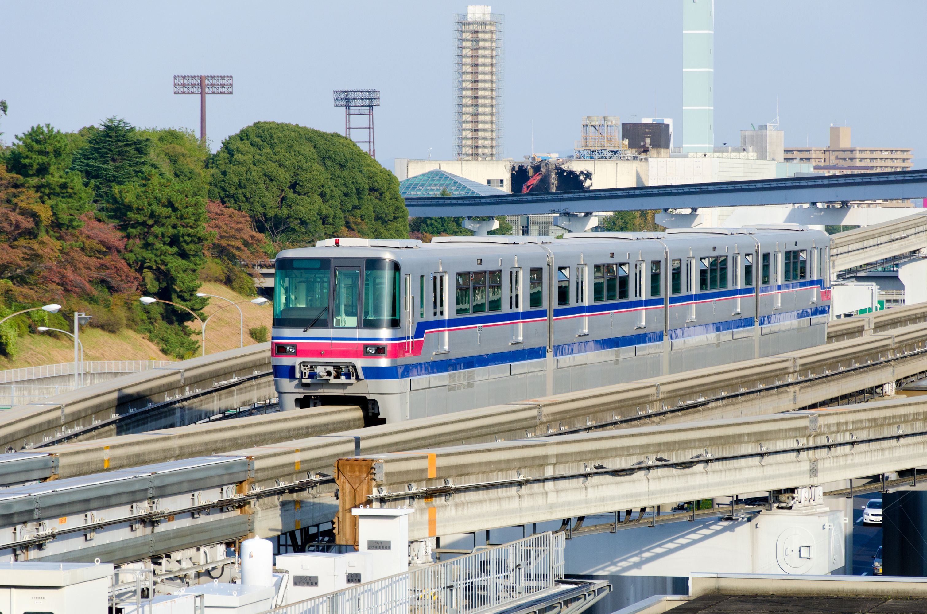 The monorail connects the airport to Hotarugaike Station