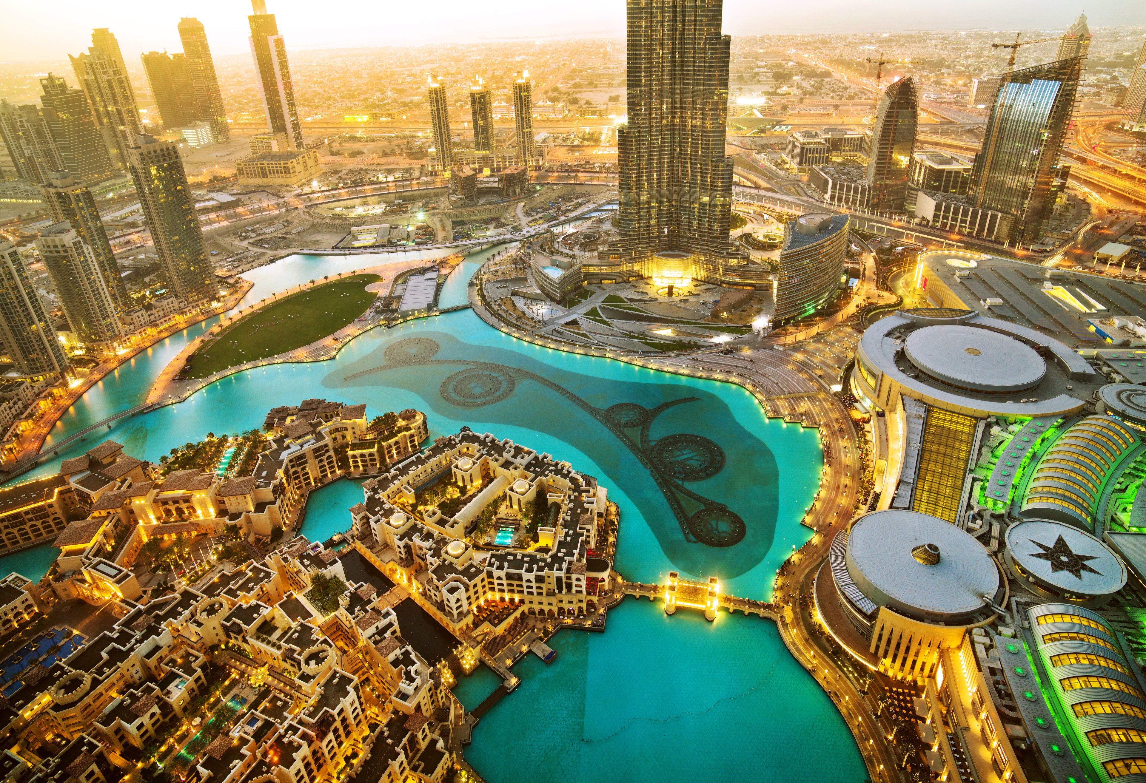Marvel at the soaring skyscrapers of Dubai, with the Burj Khalifa dominating the skyline