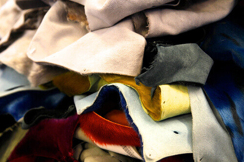 Coloured seal skins at the sewing workshop in Tasiilaq.