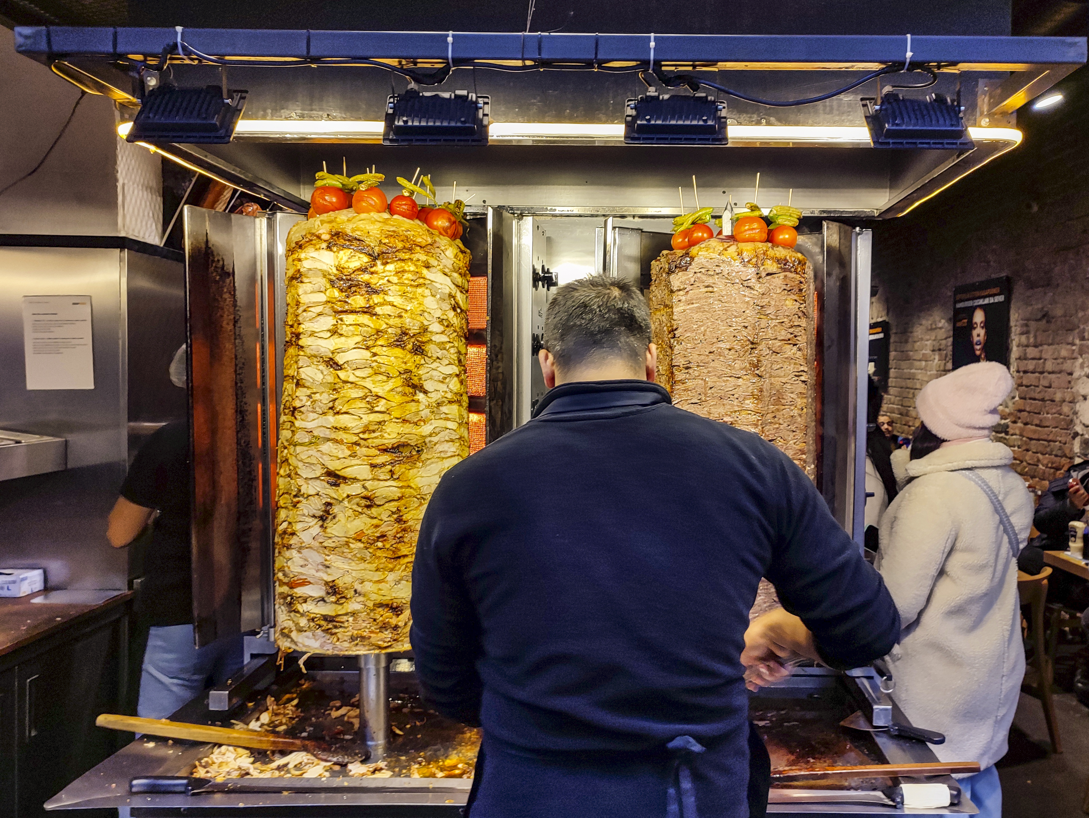 Classic street food. Shawarma in Jordan served in a pita for on-the-go dining while sightseeing.
