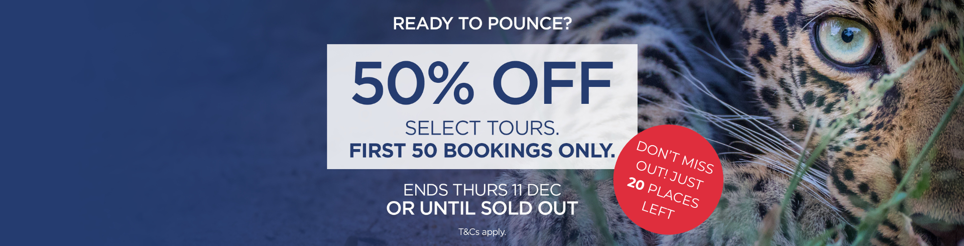 Flash Sale: 50% off. First 50 bookings only!