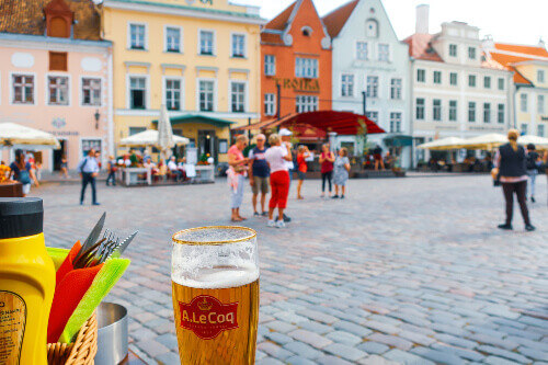 The celebrated A.le Coq Beer in Tallinn.