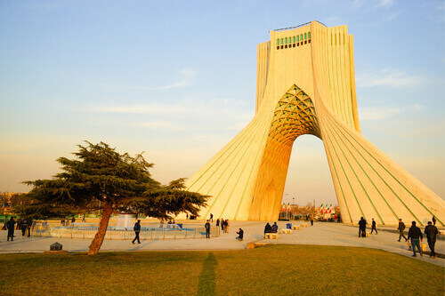 The Azadi Tower formerly known as the Shahyad Tower is a landmark monument located at Azadi Square in Tehran.