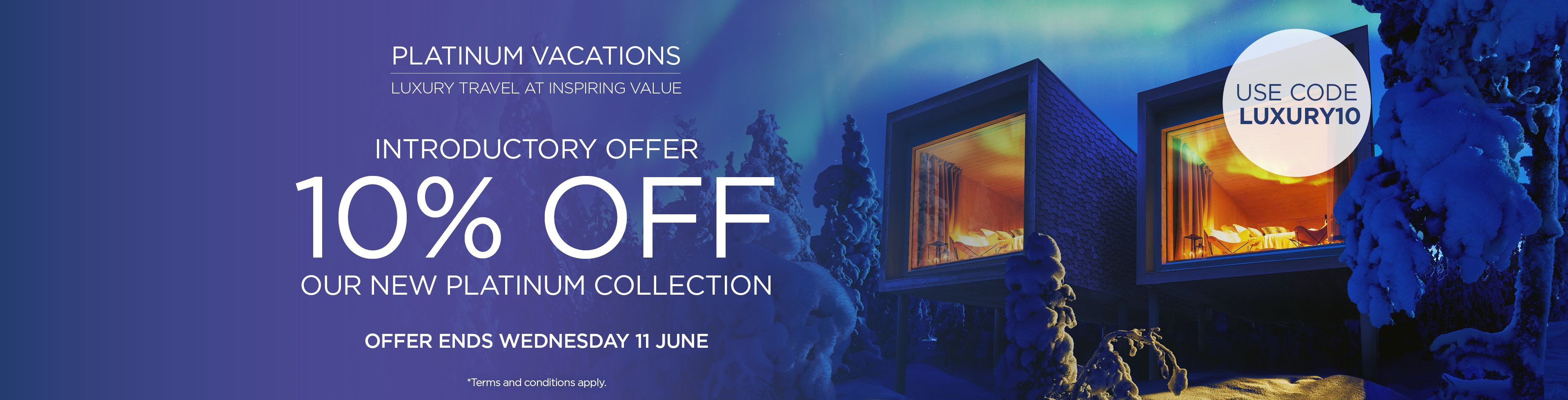 10% off Platinum Vacations
