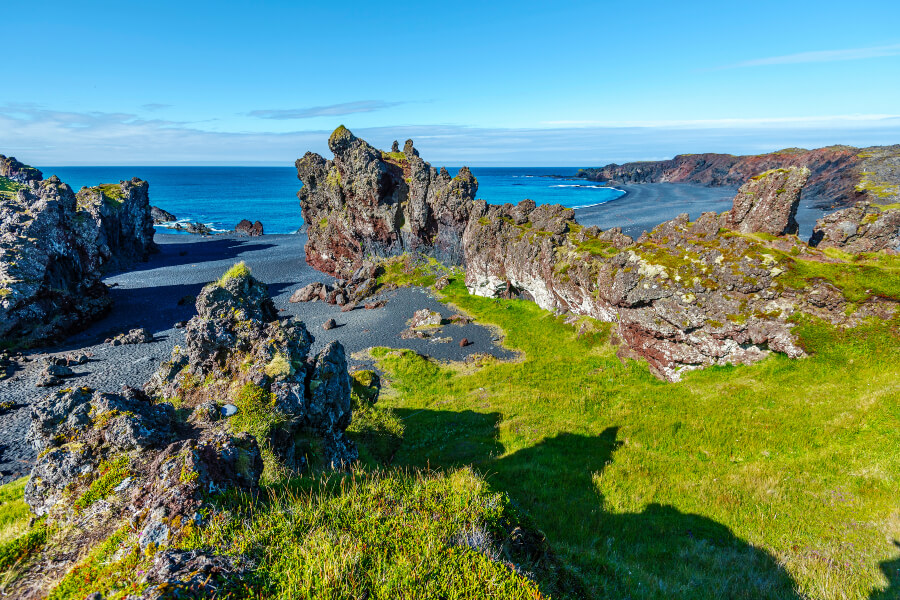 The volcanic rocks at Djupalonssandur Beach