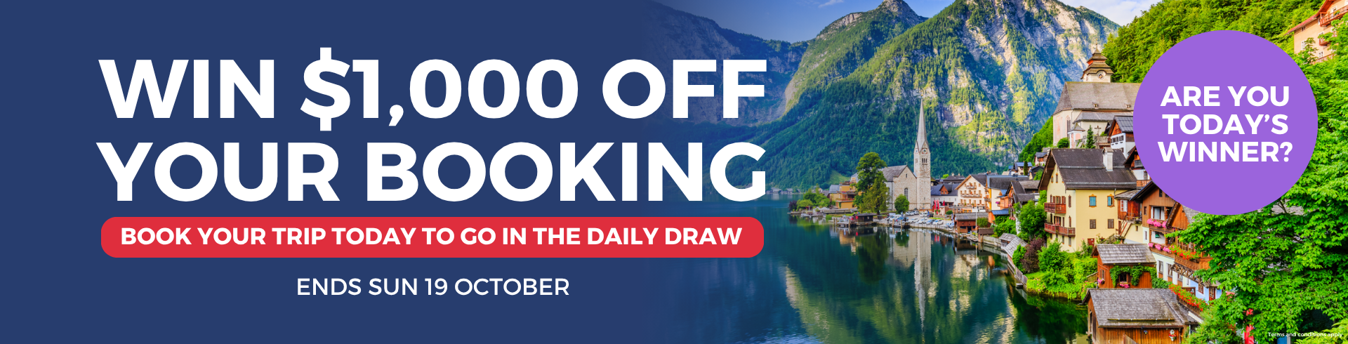Book to WIN $1,000 off your holiday!