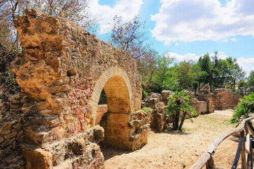 Old Roman ruins in Villa Romana del Casale in Piazza Armerina.