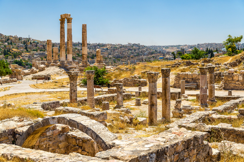 Ruins of the Byzantine Church at Amman Citadel in Jordan.