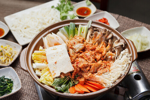 Gopchang Jeongol is a Korean traditional stew with beef tripe.