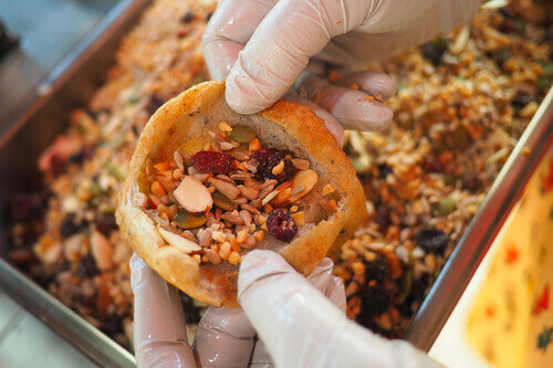 The Korean sweet street food pancake Hotteok in South Korea.