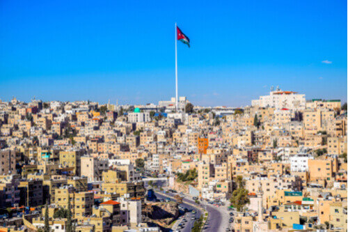 An aerial view of downtown Amman, Jordan.