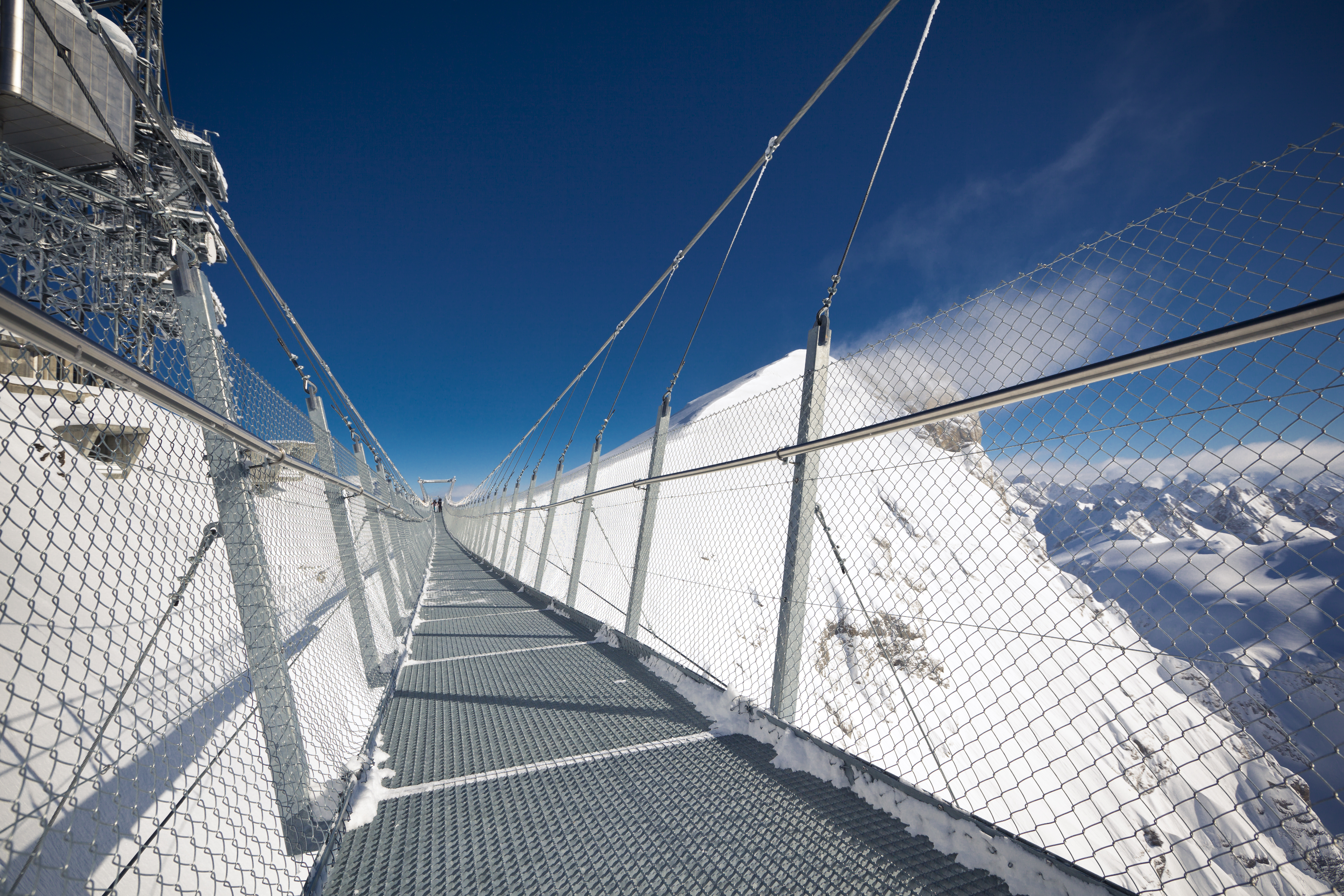 The suspension bridge at Mount Titlis is the highest in Europe