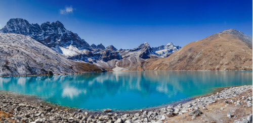 The tranquil landscapes of the Gokyo Lakes.