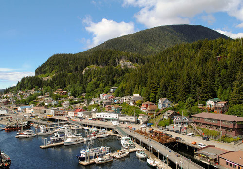 The waterside town of Ketchikan.