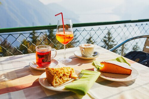 Engadine nut tart in Ticino, Switzerland.