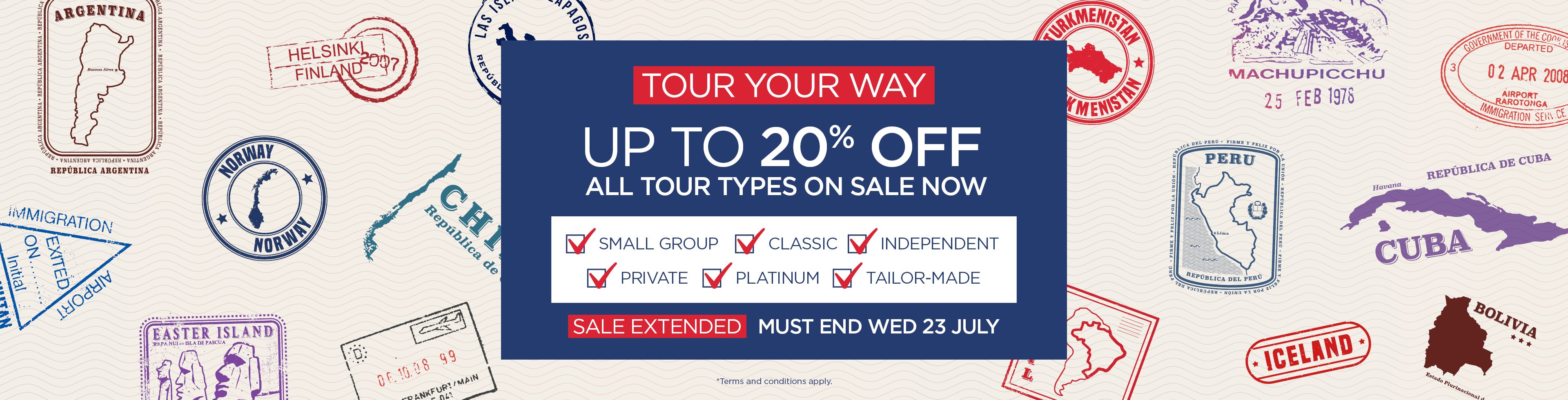 Up To 20% Off All Tour Types