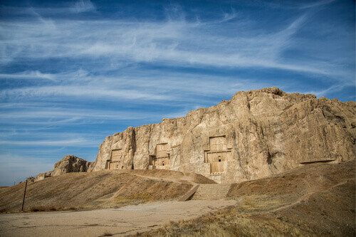 Tombs of Darius I and II, Xerxes I, and Artaxerxes I.