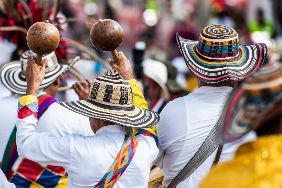 Traditional costumes at Barranquilla&rsquo;s Carnaval festival in Colombia