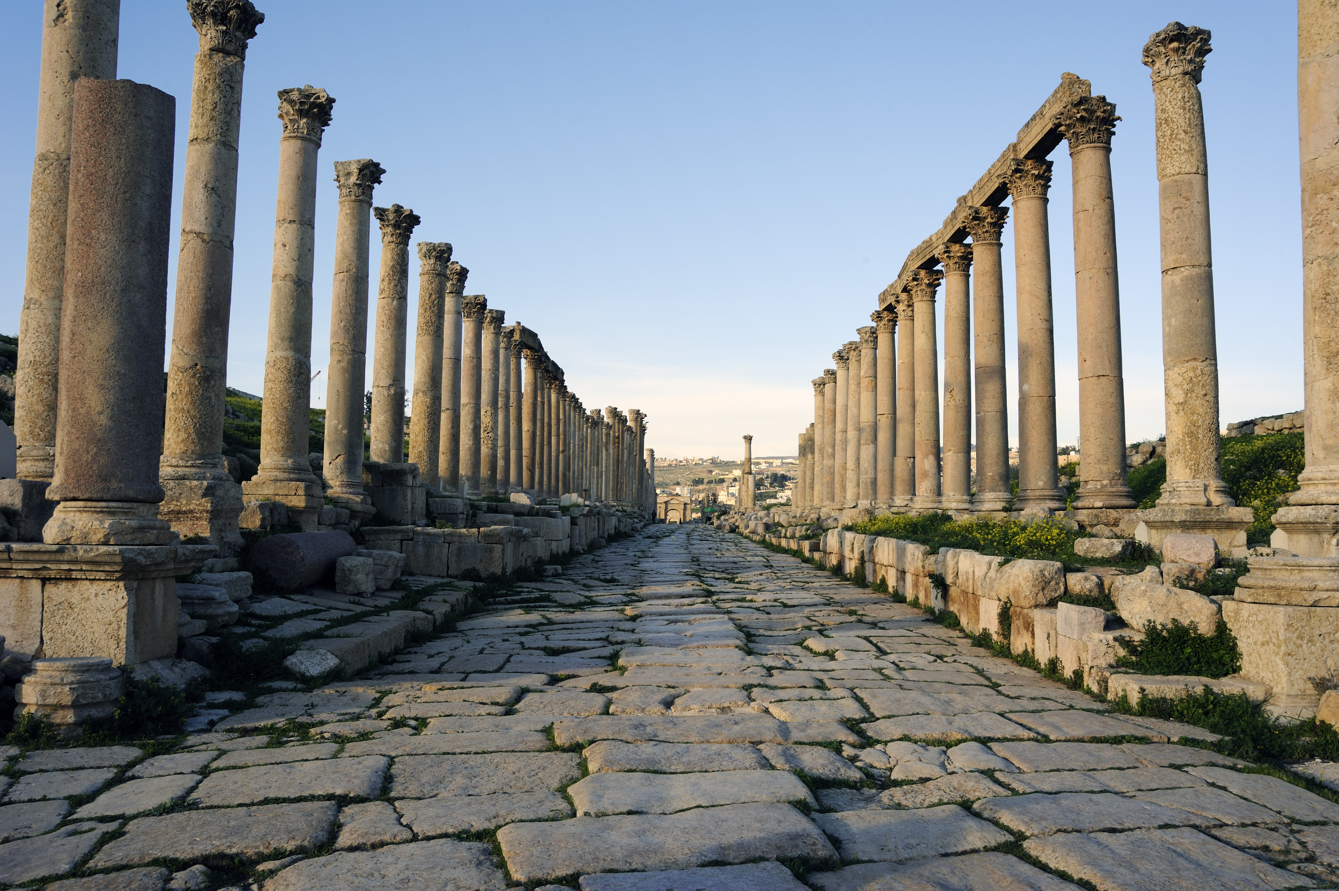 The Roman ruins of Jerash, including colonnaded streets and the Temple of Artemis, one of the top archaeological sites in Jordan