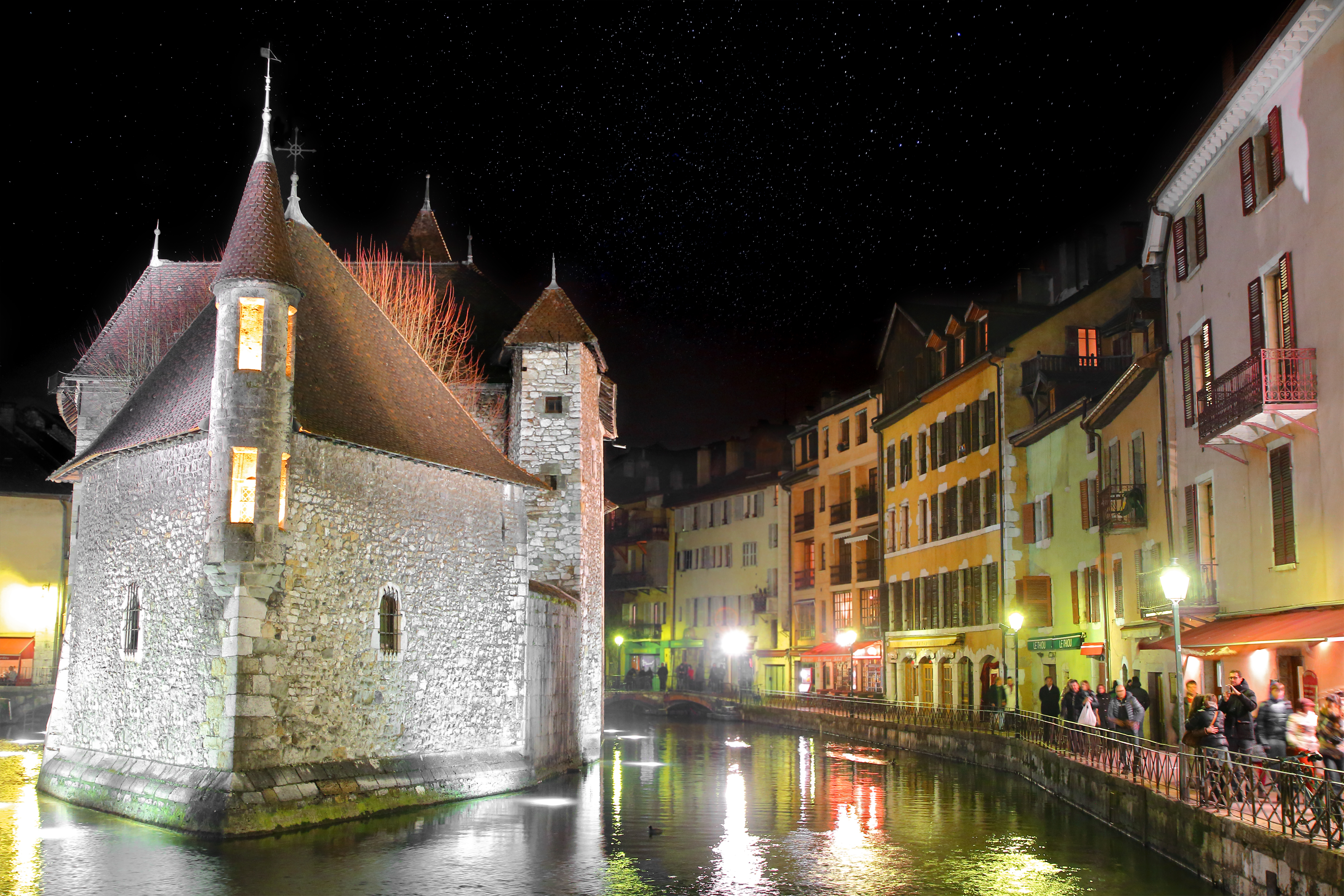 The the monument of Palais de l'Isle, Annecy, France.