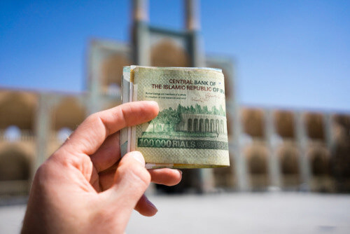 A note of Iranian currency.