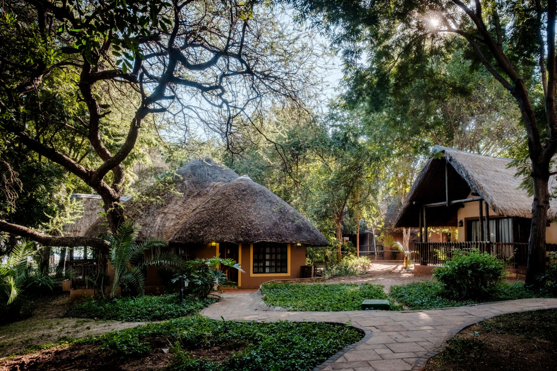 View of Chobe Marina Lodge in Botswana, luxury safari accommodation on African wildlife tours