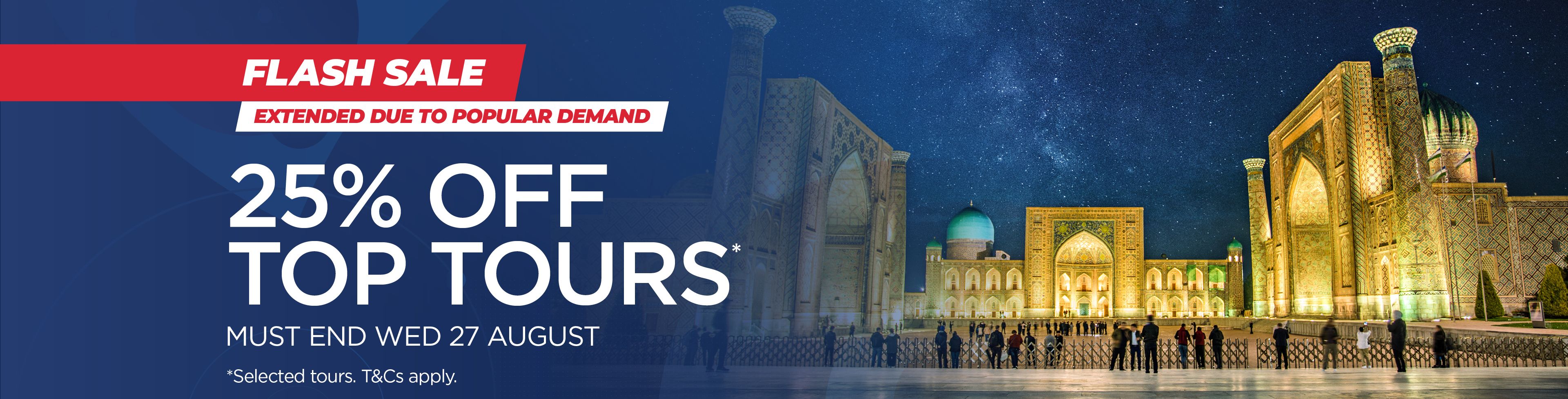 Flash Sale: 25% off Top Tours
