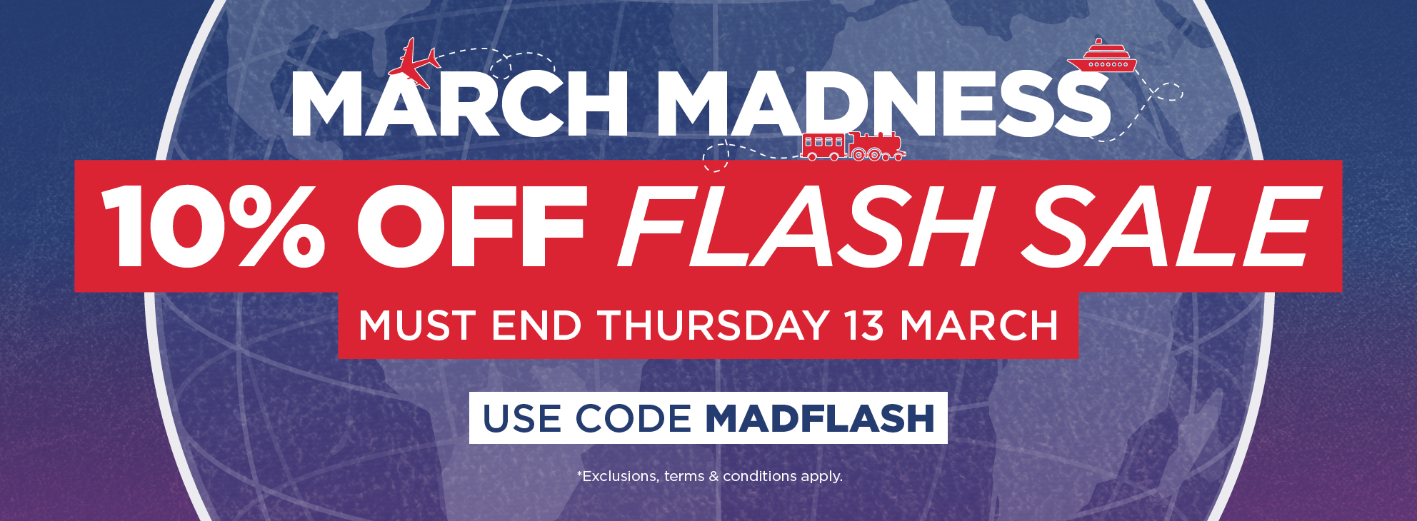 10% Off Tours Flash Sale